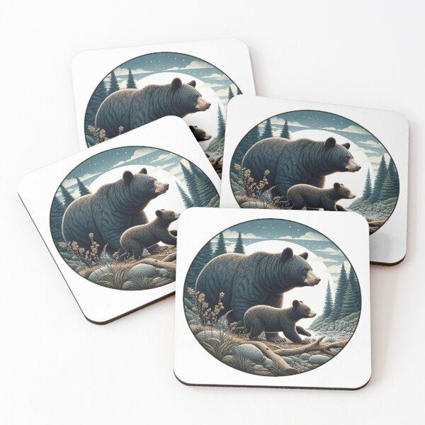 Item preview, Mother bear and her cub, Ursus americanus designed and sold by Jhoseline.