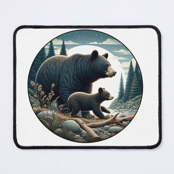 Item preview, Mother bear and her cub, Ursus americanus designed and sold by Jhoseline.