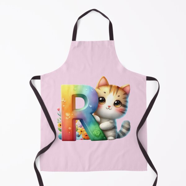 Item preview, Cute Cat Rainbow Letter R designed and sold by NettiesWallArt.