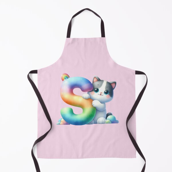 Item preview, Cute Cat Rainbow Letter S designed and sold by NettiesWallArt.