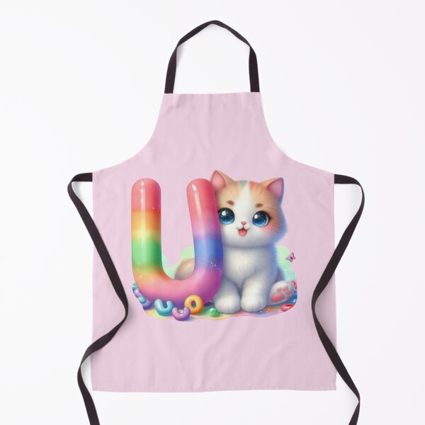 Item preview, Cute Cat Rainbow Letter U designed and sold by NettiesWallArt.