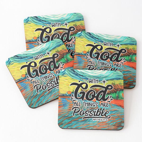 Item preview, Bible Verses About Healing - Matthew 19:26 - Turquoise abstract painting designed and sold by ZenReiArt.