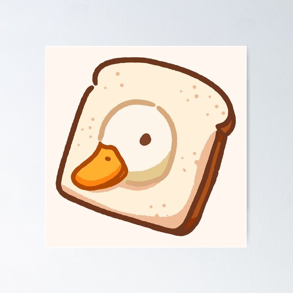 Item preview, Cute duck with bread designed and sold by littlepolart.