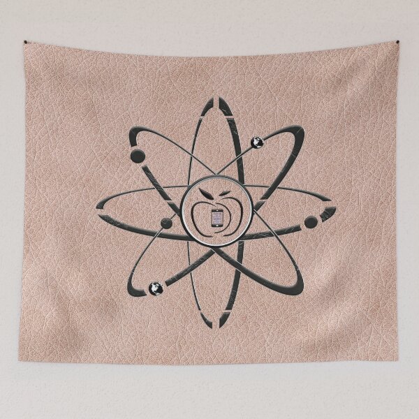 Item preview, Embossed Atom Structure on Textured Beige Background designed and sold by InfoBytes Academy.
