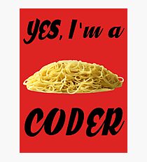 Yes, I'm a Coder - Spagghetti Code Photographic Print