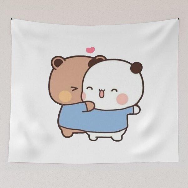Item preview, Panda Bear And Brownie True Love BUBU DUDU Couple Goma peach Sugar Valentine xmas designed and sold by BlueSkylineArts.