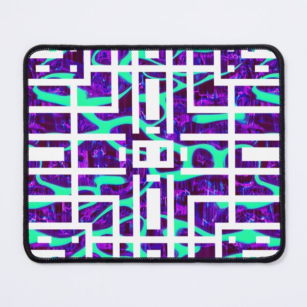 Item preview, Abstract Digital Maze - Cyberpunk Neon Green Water Purple Patern designed and sold by EWNDesigns.