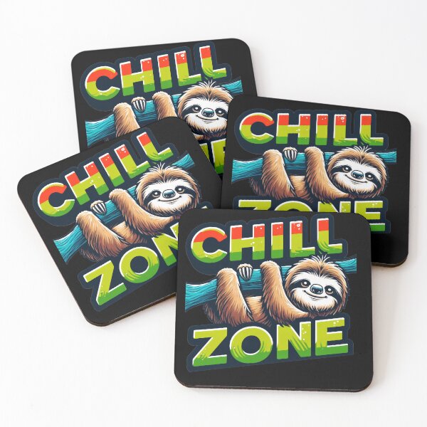 Item preview, A relaxed sloth hanging from a branch surrounded by the words “Chill Zone” designed and sold by GabbyKI261.