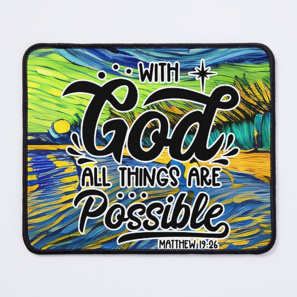Item preview, Bible Verses About Healing - Matthew 19:26 - Blue abstract background designed and sold by ZenReiArt.