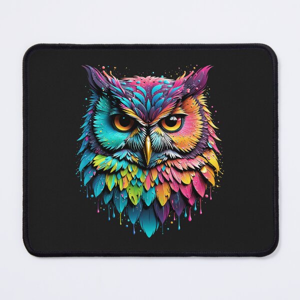 Item preview, Owl Neon color FACE SPLASH ART pastel colors designed and sold by yeekazar.