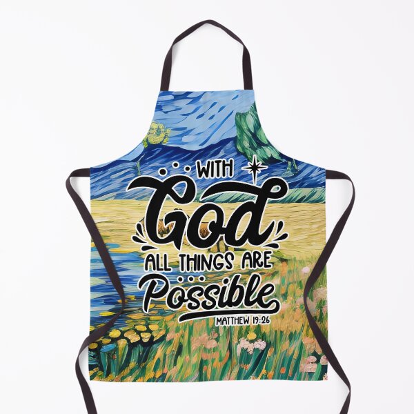 Item preview, Bible Verses About Healing - Matthew 19:26 - Blue abstract hills painting designed and sold by SpartanDStore.