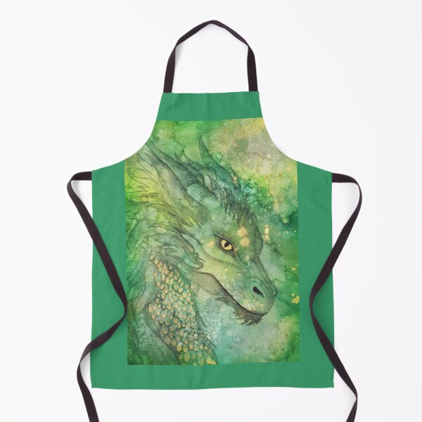 Item preview, green watercolor dragon designed and sold by studiovanharte.