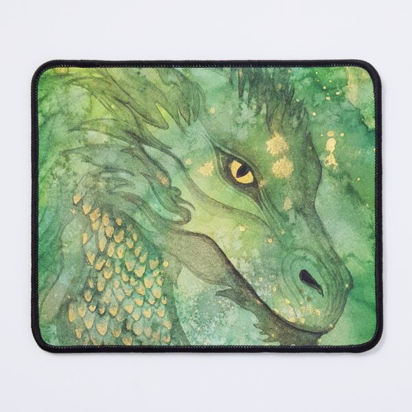 Item preview, green watercolor dragon designed and sold by studiovanharte.