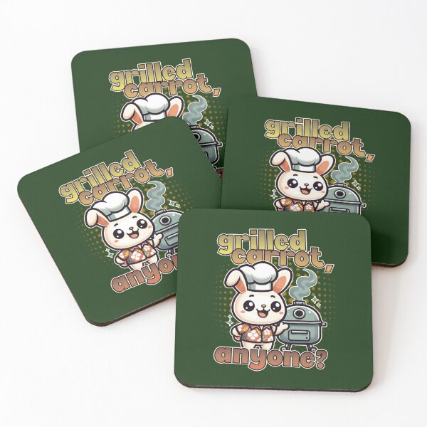 Item preview, Grilled Carrot, Anyone? Kawaii Style Bunny BBQ Cartoon designed and sold by CRHPOD20.