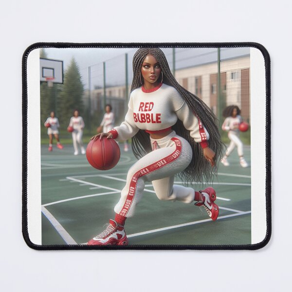 Item preview, African American woman playing basket ball designed and sold by ikonicgallery.