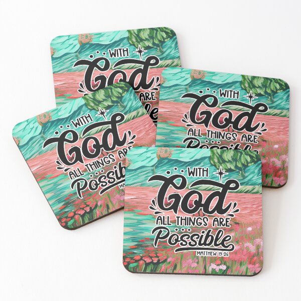Item preview, Bible Verses About Healing - Matthew 19:26 - Turquoise hills painting designed and sold by ZenReiArt.