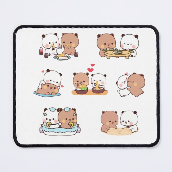 Item preview, Panda Bear And Brownie True Love BUBU DUDU Couple Goma peach Sugar Valentine xmas designed and sold by BlueSkylineArts.