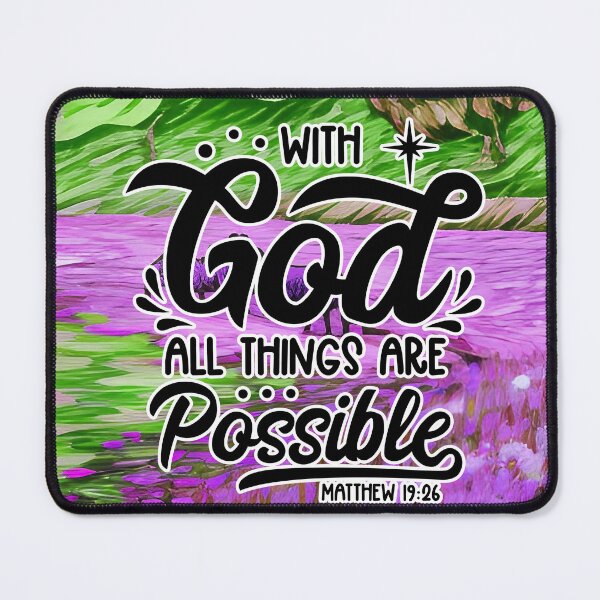 Item preview, Bible Verses About Healing - Matthew 19:26 - Purple Green abstract background designed and sold by SpartanDStore.