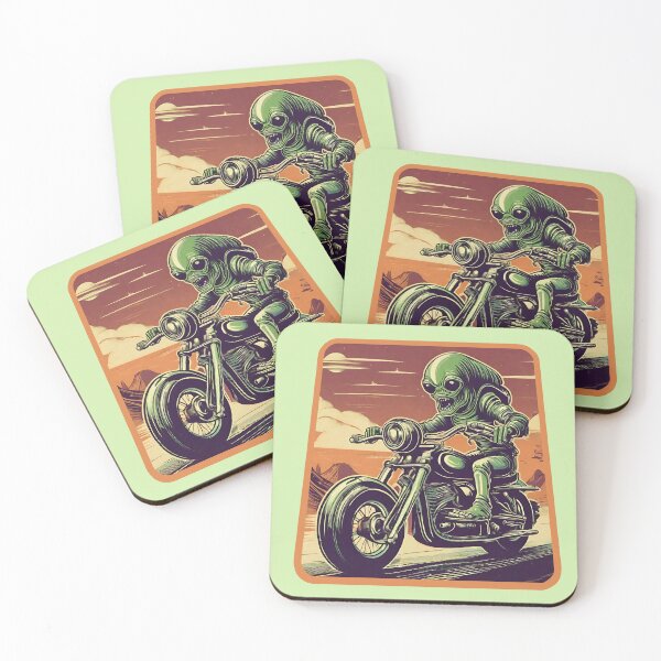 Item preview, Alien riding motorcycle  designed and sold by Eolithic.