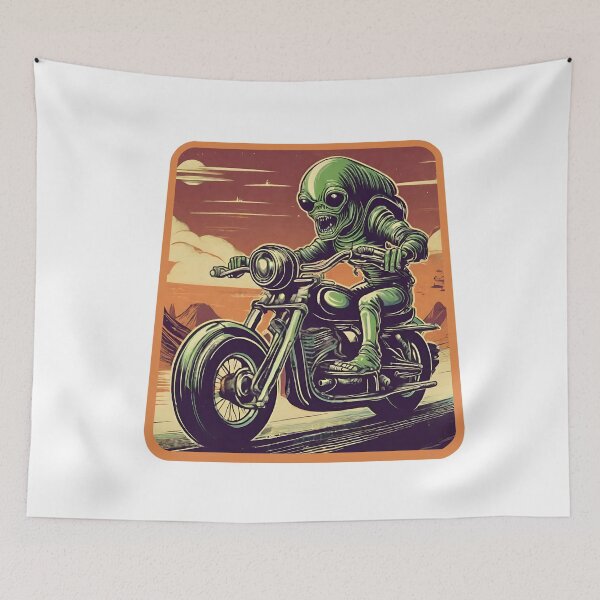 Item preview, Alien riding motorcycle  designed and sold by Eolithic.