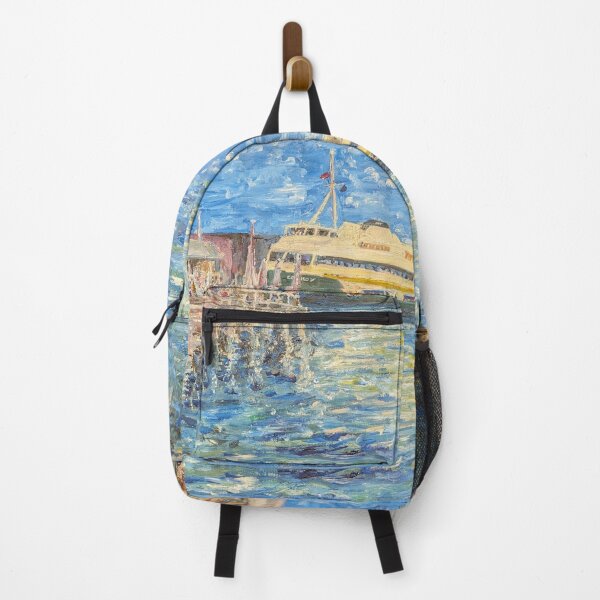 Item preview, Ferry at Manly Wharf Original Oil Painting designed and sold by martydav.