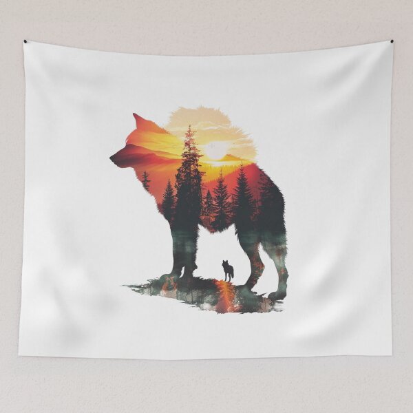 Item preview, Wolf Landscape | T-Shirt designed and sold by NicolasGlowArt.