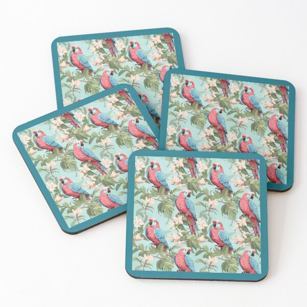 Item preview, Blue & Pink Parrot Light Cool Tone Vintage Style Pattern designed and sold by chocolatefund.