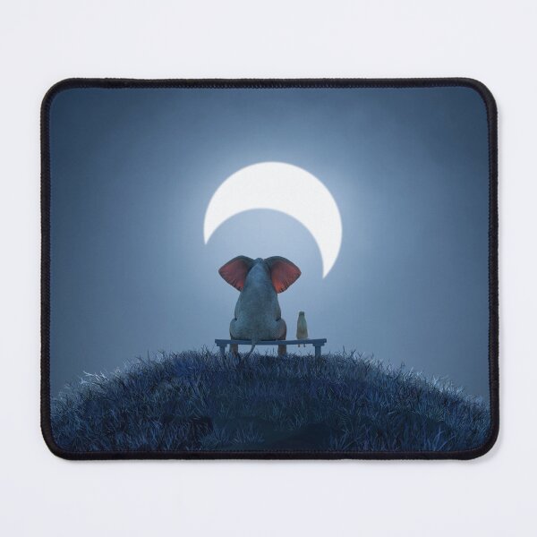 Item preview, elephant and dog looking at the moon designed and sold by Mike Kiev art.