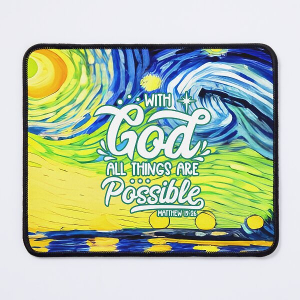 Item preview, Bible Verses For Healing - Matthew 19:26 - Square - Abstract Painting designed and sold by SpartanDStore.