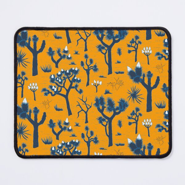 Item preview, vivid blue joshua trees on orange designed and sold by colorofmagic.