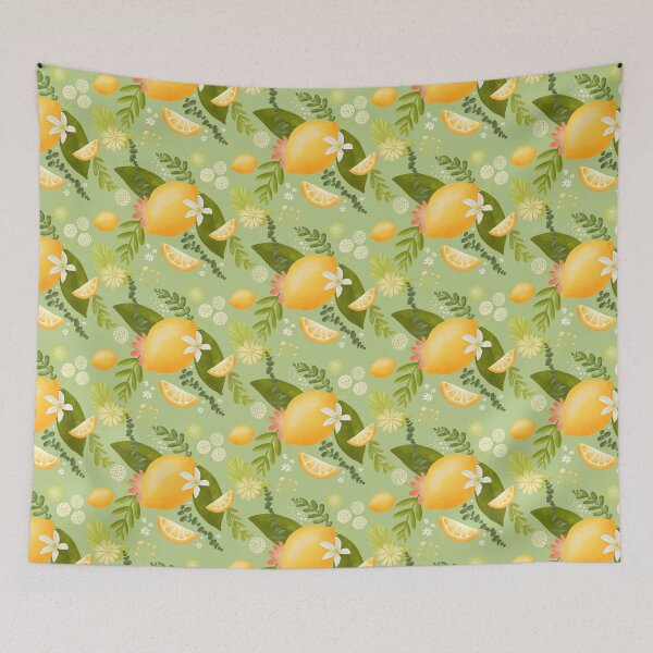 Item preview, Lemons and leaf's pattern designed and sold by turtlesandroses.