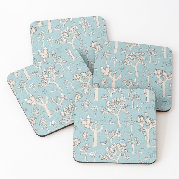 Item preview, light pink joshua trees on link blue designed and sold by colorofmagic.