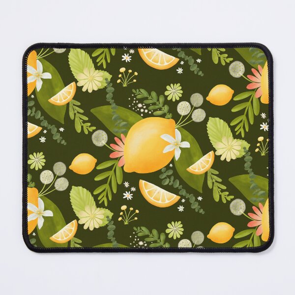 Item preview, Lemon pattern dark green designed and sold by turtlesandroses.