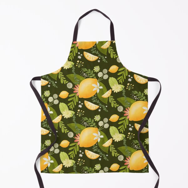 Item preview, Lemon pattern dark green designed and sold by turtlesandroses.