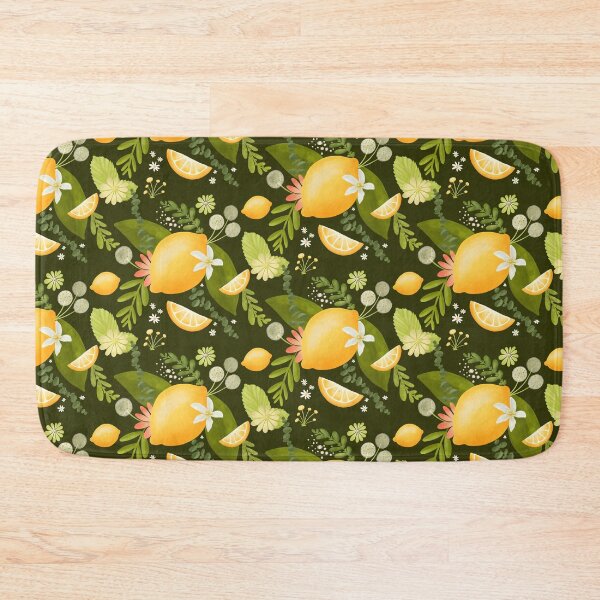 Item preview, Lemon pattern dark green designed and sold by turtlesandroses.