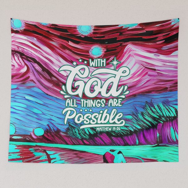Item preview, Bible Verses For Healing - Matthew 19:26 - Square - Crimson Abstract Painting designed and sold by SpartanDStore.