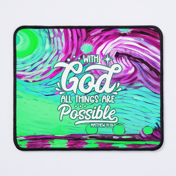 Item preview, Bible Verses For Healing - Matthew 19:26 - Square - Purple Abstract Painting designed and sold by ZenReiArt.