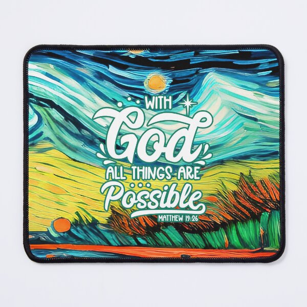 Item preview, Bible Verses For Healing - Matthew 19:26 - Square - Colorful Abstract Painting designed and sold by SpartanDStore.