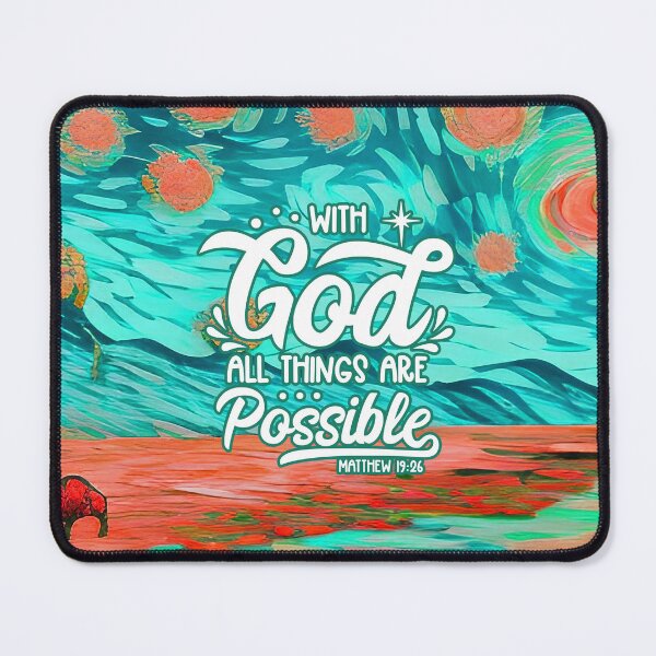 Item preview, Bible Verses For Healing - Matthew 19:26 - Teal & Crimson Abstract Painting designed and sold by ZenReiArt.
