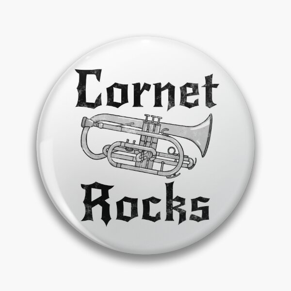 Item preview, Cornet Rocks, Cornetist Goth Heavy Rock Brass Musician designed and sold by doodlerob.