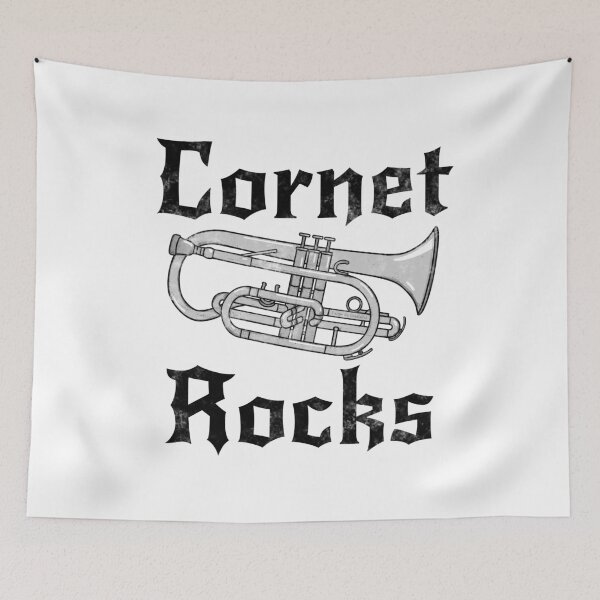 Item preview, Cornet Rocks, Cornetist Goth Heavy Rock Brass Musician designed and sold by doodlerob.