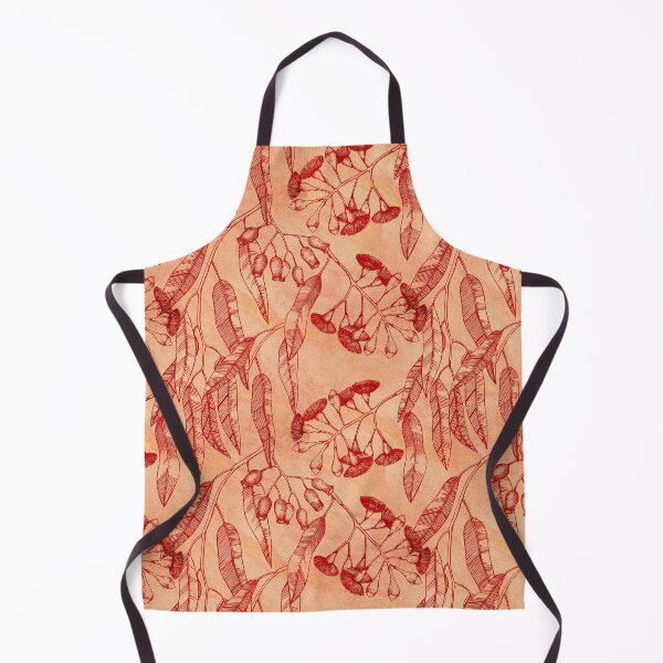 Item preview, Eucalyptus garden floral | red outline on warm orange texture designed and sold by colorofmagic.