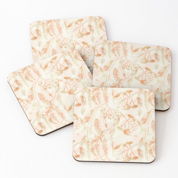 Item preview, Eucalyptus garden floral | reddish outline on bright beige texture designed and sold by colorofmagic.