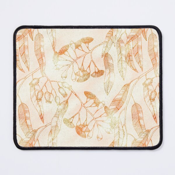 Item preview, Eucalyptus garden floral | reddish outline on bright beige texture designed and sold by colorofmagic.