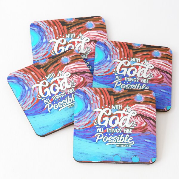 Item preview, Bible Verses For Healing - Matthew 19:26 - Swirling Red and Blue Painting designed and sold by SpartanDStore.