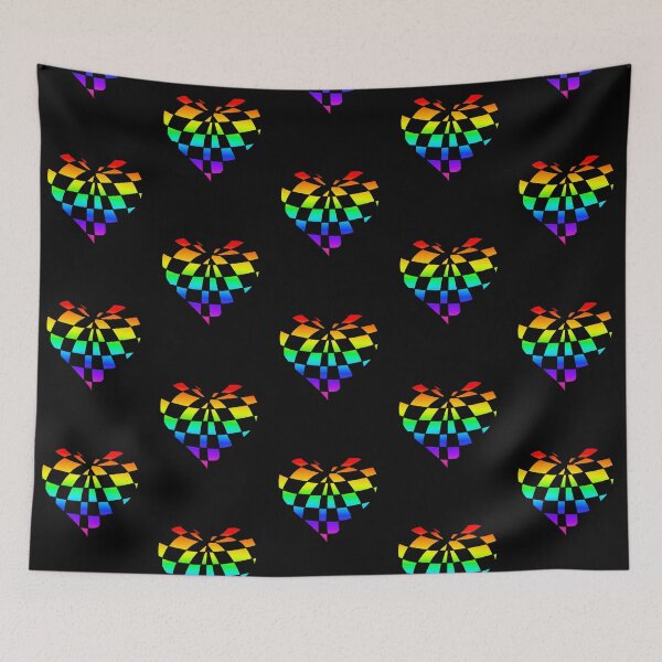 Item preview, Rainbow checkered heart designed and sold by Pandaerable.