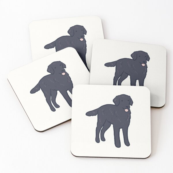 Item preview, Black flat Coated Retriever dog art  designed and sold by Mayarart.