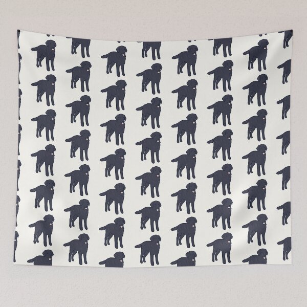 Item preview, Black flat Coated Retriever dog art  designed and sold by Mayarart.