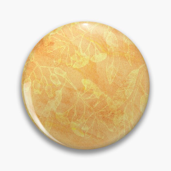 Item preview, Eucalyptus garden floral | yellow outline on warm orange texture designed and sold by colorofmagic.