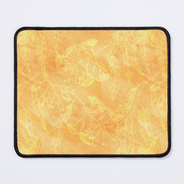 Item preview, Eucalyptus garden floral | yellow outline on warm orange texture designed and sold by colorofmagic.